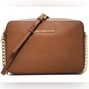 MICHAEL KORS Leather Jet Set East West Crossbody